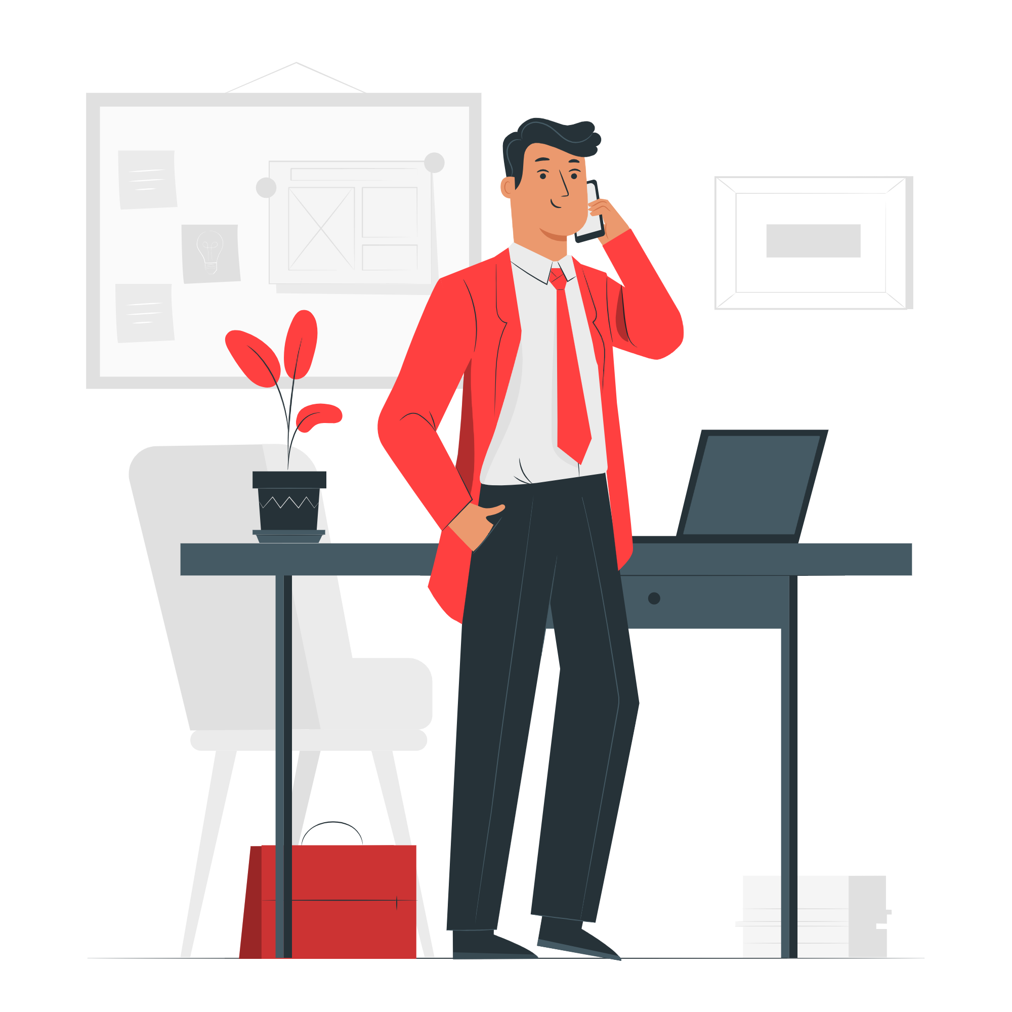 Illustrazione di un home office moderno e accogliente